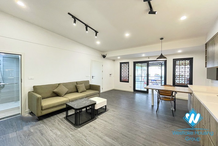 Big terrace one bedroom apartment for rent in Tay Ho, Hanoi